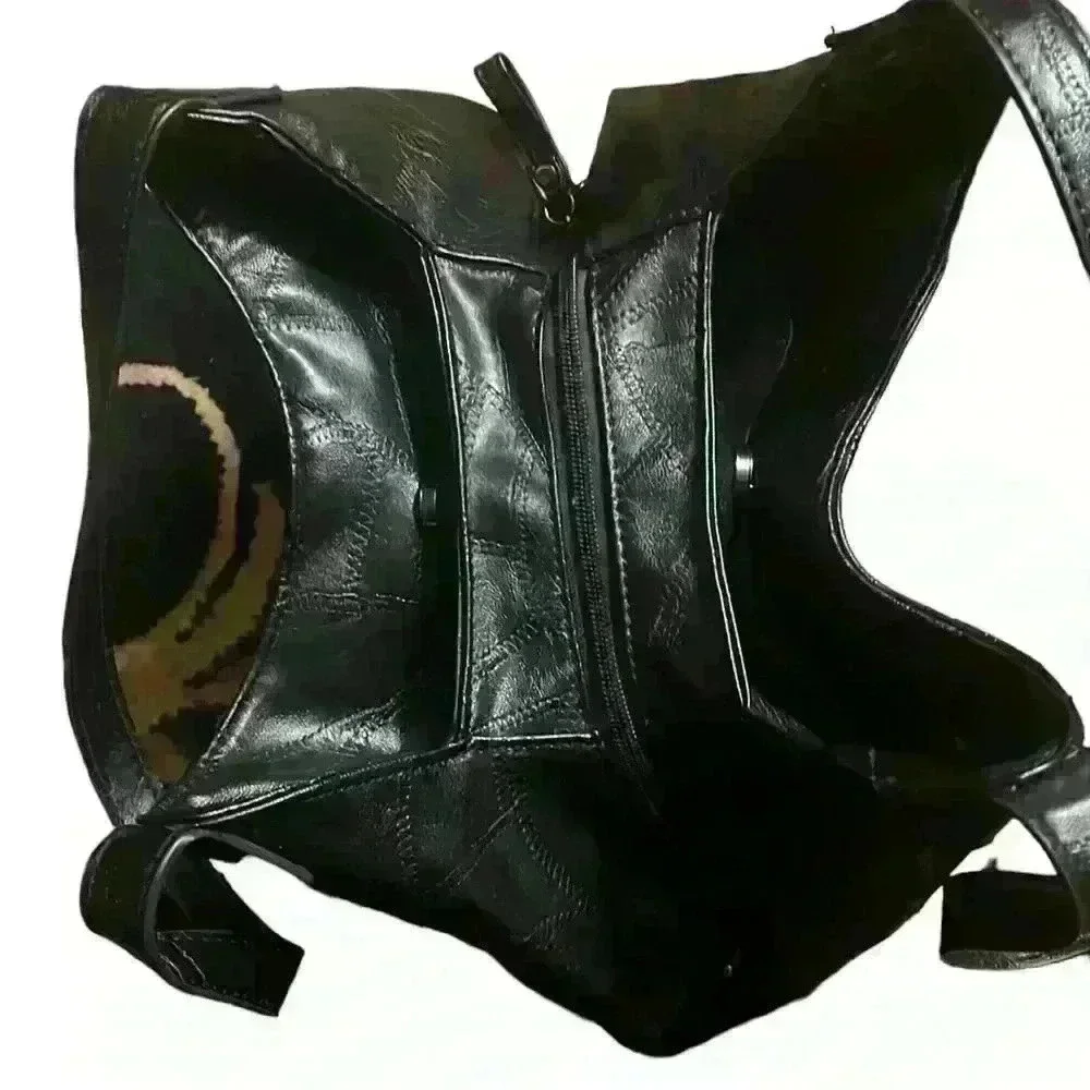 ERFEI Vegan Leather Hobo Patch Work Shoulder bag​
